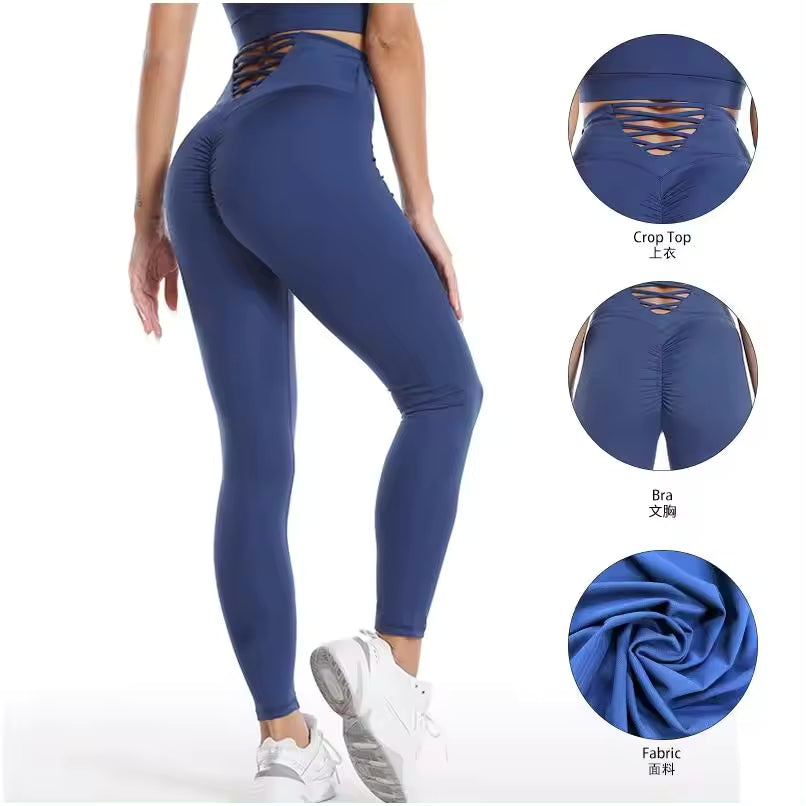 Leggins, top y sudadera con gorro; tres piezas para deporte y yoga.