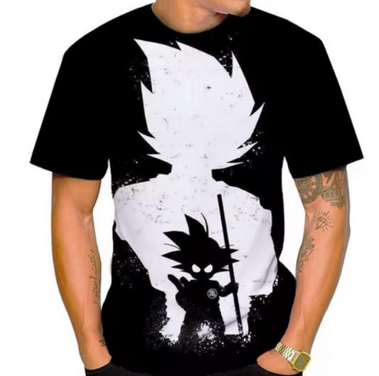 Camiseta sublimada Dragon Ball y Bob Marley