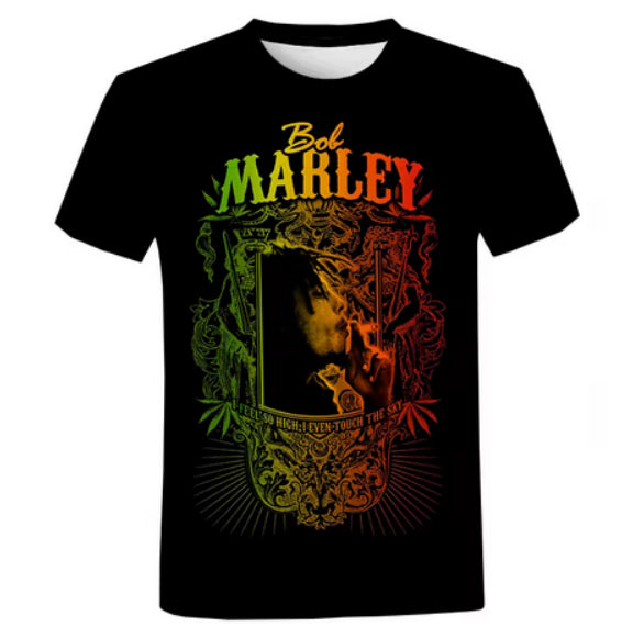 Camiseta sublimada Dragon Ball y Bob Marley