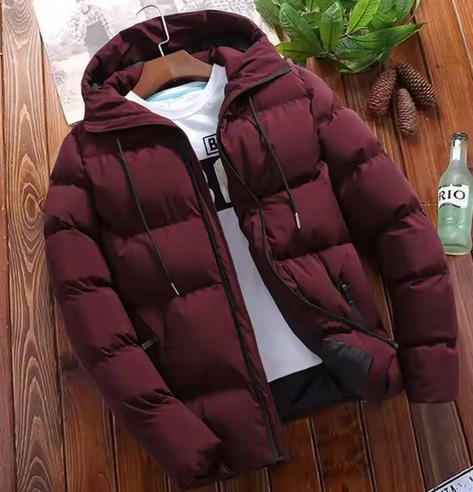 Jacket tipo impermeable doble forro con gorro para hombre