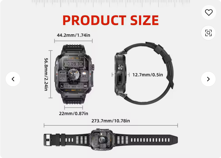 Reloj Inteligente variedad de deportes alta resistencia tipo militar