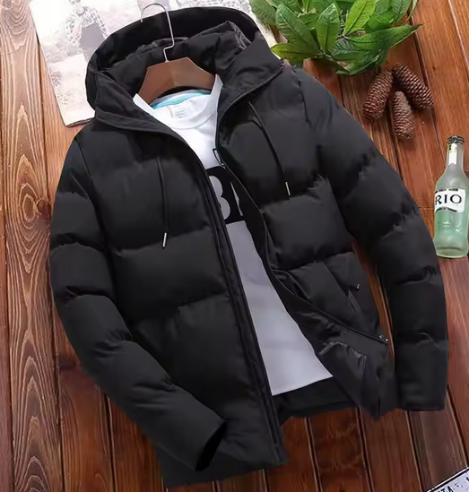Jacket tipo impermeable doble forro con gorro para hombre