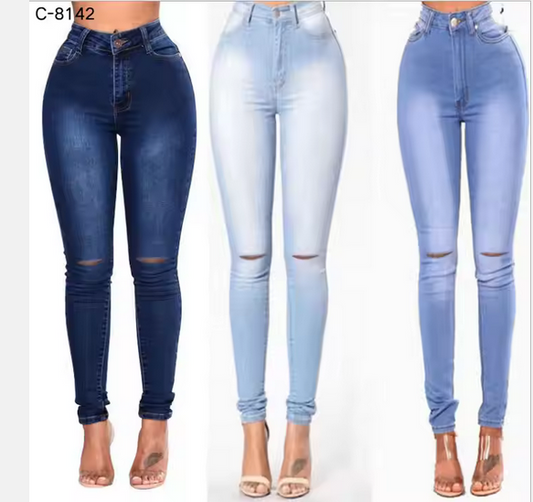 Jeans corte tubo para mujer